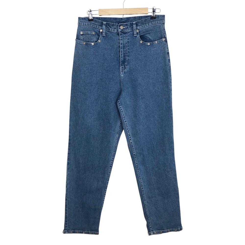 The Quacker Factory Vintage Hong Kong Stretchy Cotton Studs High Waist Jeans 14